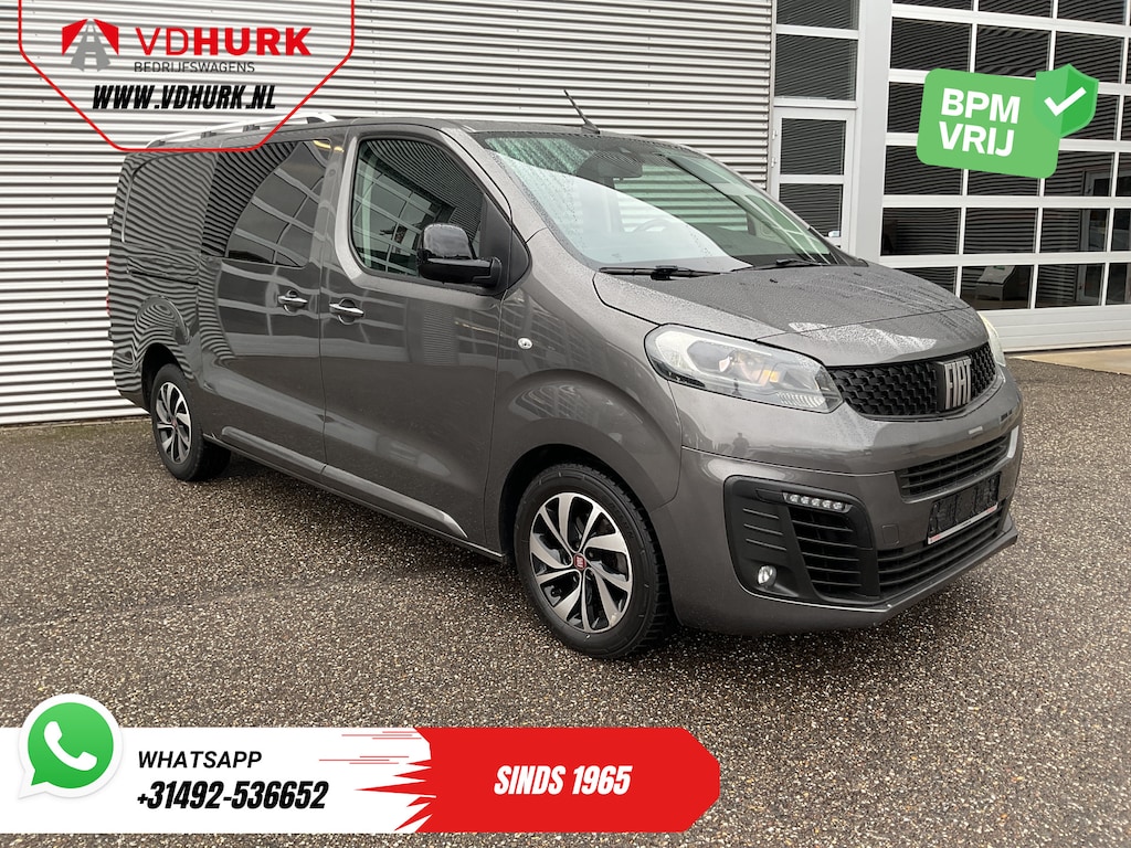 Fiat Scudo 2.0 MJ 180 pk Aut. DC Dubbel Cabine Xenon/ 2x Schuifdeur/ Carplay/ Keyless/ Navi/ Climate/ Camera/ Cruise/ 17’LMV/ PDC