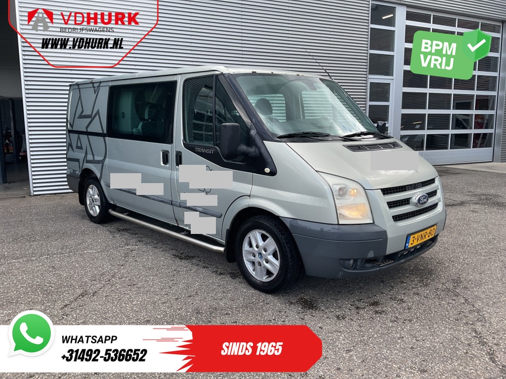 Ford Transit 2.2 TDCI DC Dubbel Cabine EXPORT 2.8t Trekverm./ 2x Schuifdeur/ Stoelverw./ Navi/ Airco/ Cruise/ 16”LMV/ Sidebars/ Trekhaak