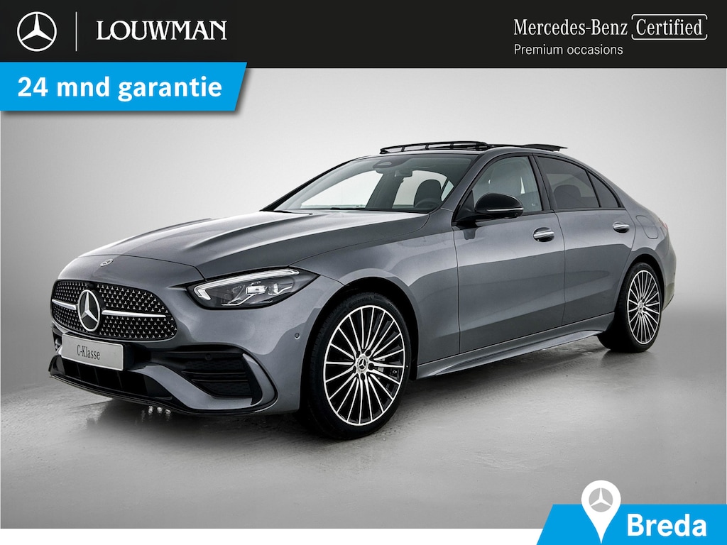 Mercedes-Benz C-klasse 300 e Business Solution AMG | Trekhaak | Comfortpakket Plus | Nightpakket | Middenconsole metaalstructuur |
