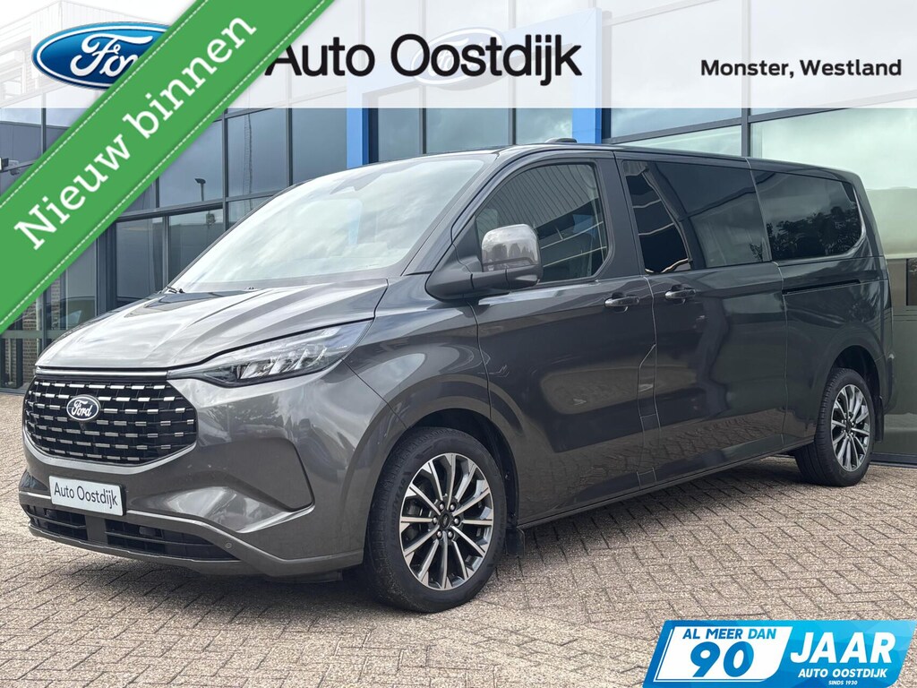Ford Tourneo Custom 340 2.5 PHEV L2H1 Titanium X 233PK Emissiezonevrij!! Ex. BTW/incl. BPM 8Pers. Adaptieve Cruise Winterpack VOL leder 8 zitplaatsen verschuif/uitneembare stoelen Adaptieve Cruise Climate 2de rij 19" velgen *Compleet*
