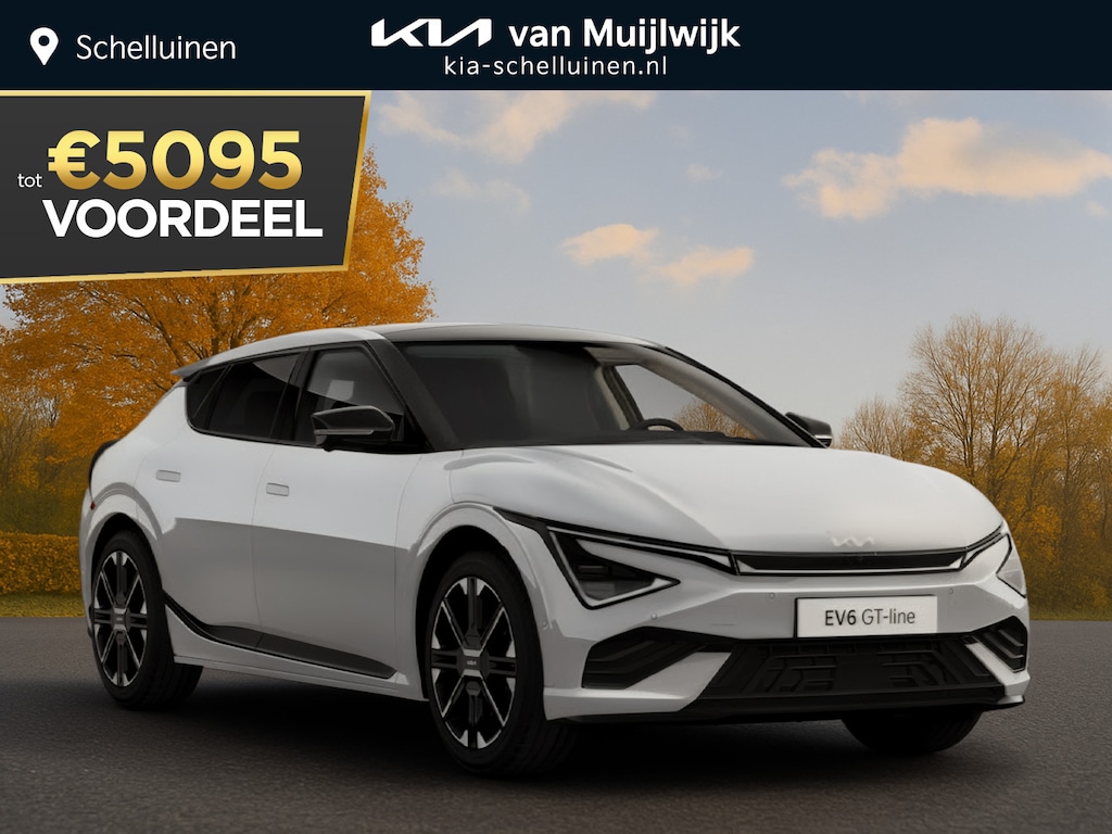 Kia EV6 GT-Line 84 kWh Panoramadak Nu €5.095,- voordeel! Nu tijdelijk extra scherp geprijsd! Incl. metallic lak ! Informeer naar de actievoorwaarden !