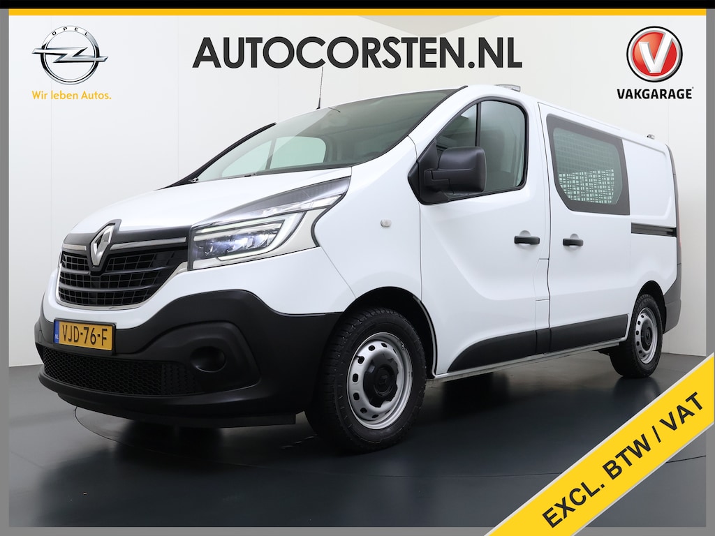 Renault Trafic 2.0DCi 120PK T29 Euro 6 3-Persoons 2X Schuifdeur Trekhaak Navi Airco Bluetooth Cruise Control DAB L1H1 Betonplex vloer Wandbetimmering 2.000KG Trekgewicht 1e Eigenaar Origineel Nederlandse Auto