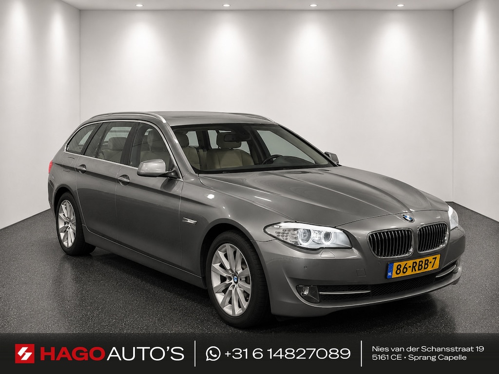 BMW 5-Serie Touring 520d High Executive 184-PK/AUT/XENON/LEDER/NAVI/CRUISE/DEALER-ONDERHOUDEN/CLIMATE
