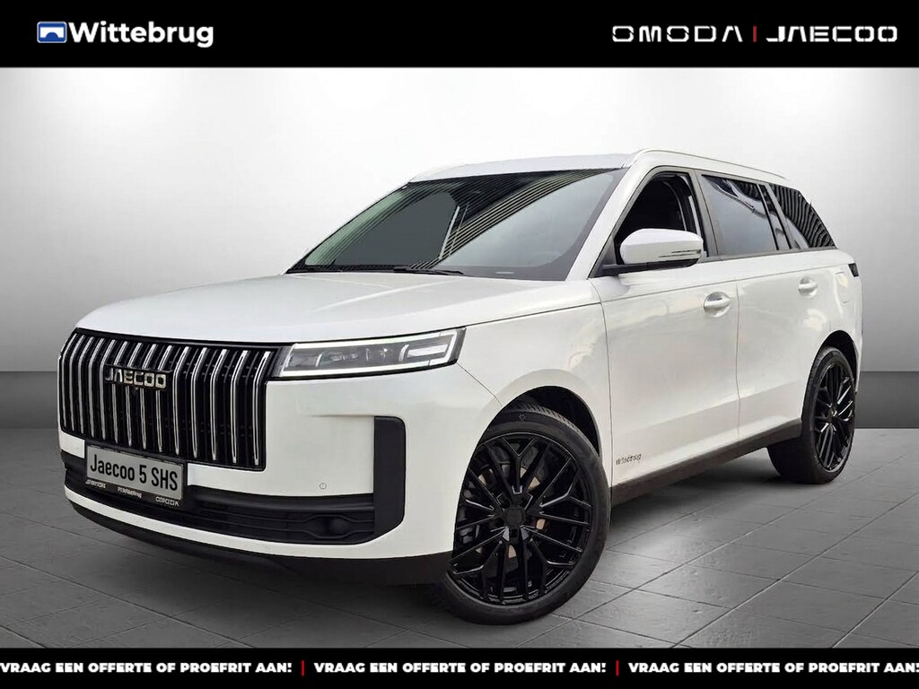 Jaecoo 5 1.5 T-GDi SHS-H Exclusive Full Hybride Automaat met 20 Inch Lichtmetalen velgen, lederen bekleding, Navigatie en Camera Direct leverbaar!