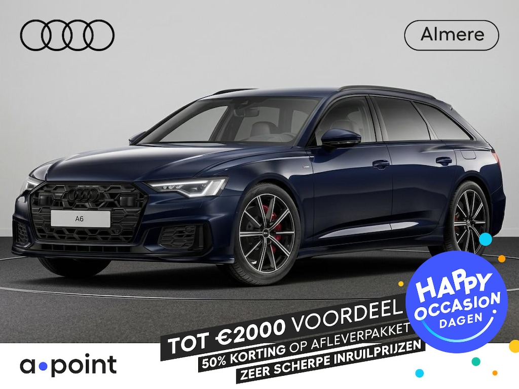 Audi A6 Avant 55TFSIe S edition Competition 367pk | Private lease vanaf €821,- | HUD | Stoel & stuurwiel verwarming | Trekhaak | Memory