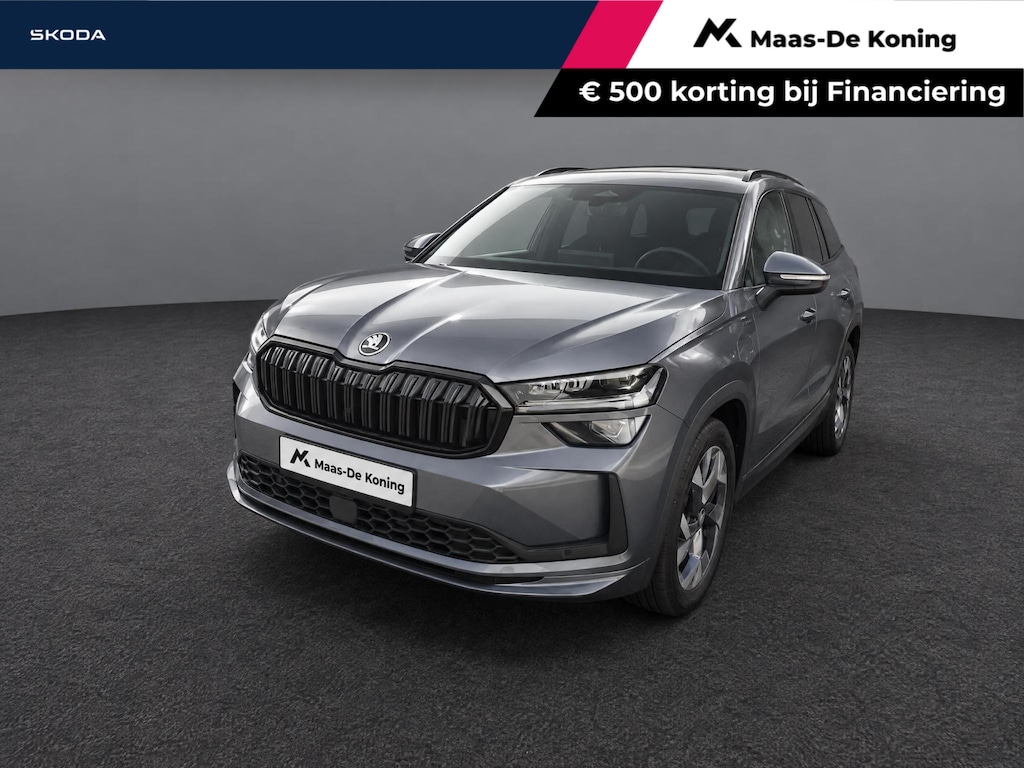 Skoda Kodiaq 1.5 TSI 204pk DSG PHEV Sportline Business · Panoramadak · Wegklapbare Trekhaak · Camera · Elek. Trekhaak · Elek. Voorstoel · 19'' Inch · Garantie t/m 01-07-2030 of 100.000km