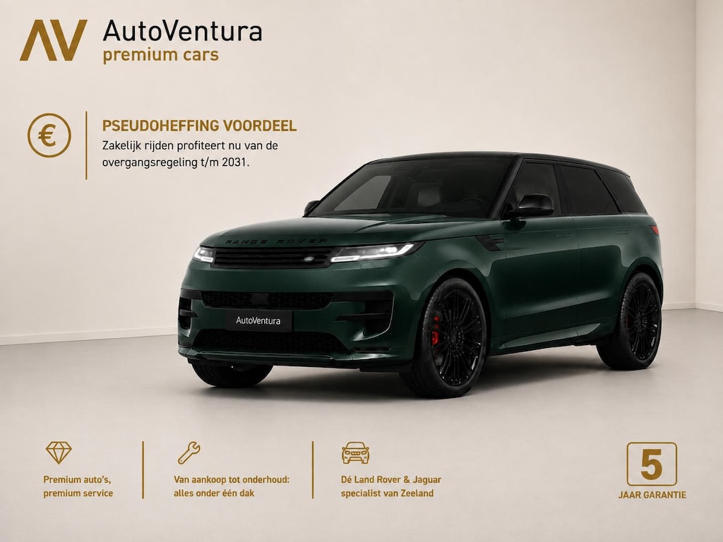 Land Rover Range Rover Sport 3.0 P550e Autobiography PHEV l Schuif- /kantel Pano l Stoelventilatie l Black Pack l 23" Inch Velgen | Britisch Racing Green