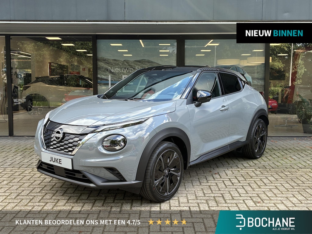 Nissan Juke 1.6 Hybrid Pulse NIEUW UIT VOORRAAD LEVERBAAR | Bose geluidsinstallatie | Parkeersensoren voor- en achter | Lederen bekleding | Voorruitverwarming | Stoelverwarming | Adaptieve Cruise Control | Navigatiesysteem | Tot 10 jaar fabrieksgarantie