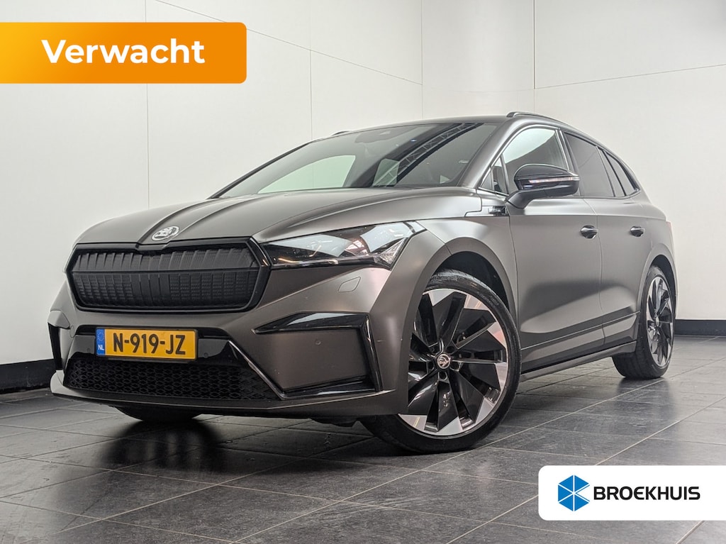 Skoda Enyaq iV 60 Sportline l SOH 91,38% l 21" l Apple Car Play l Matte kleur l Navi l Sportstoelen l Leder/Alcantara l