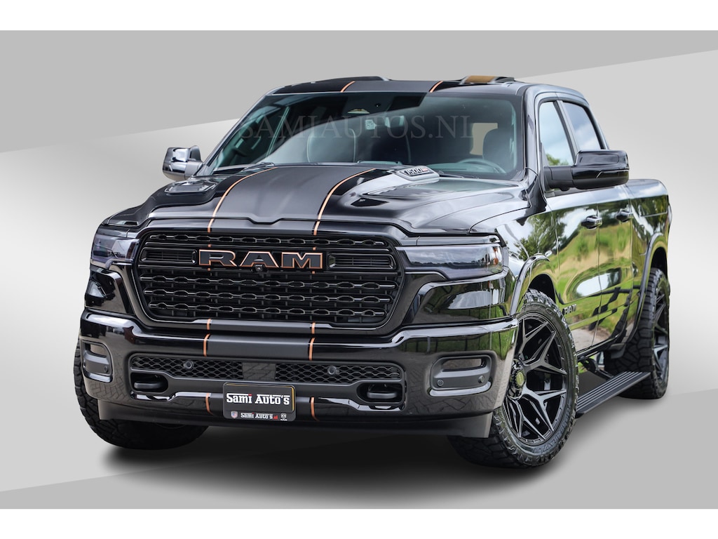 Dodge Ram LIMITED SPORT H.O 540 PK | Massage + Full Option | De Meest Luxe en Volle Pick-Up in zijn Klasse | Comfortabele Dubbele Cabine met Royale 5 Zitplaatsen | BPM vrij | Nu Leverbaar uit Voorraad | Voorraad Nr 2355 - 5149 | De specialist in Amerikaanse pick‑ups in Nederland en Europa.