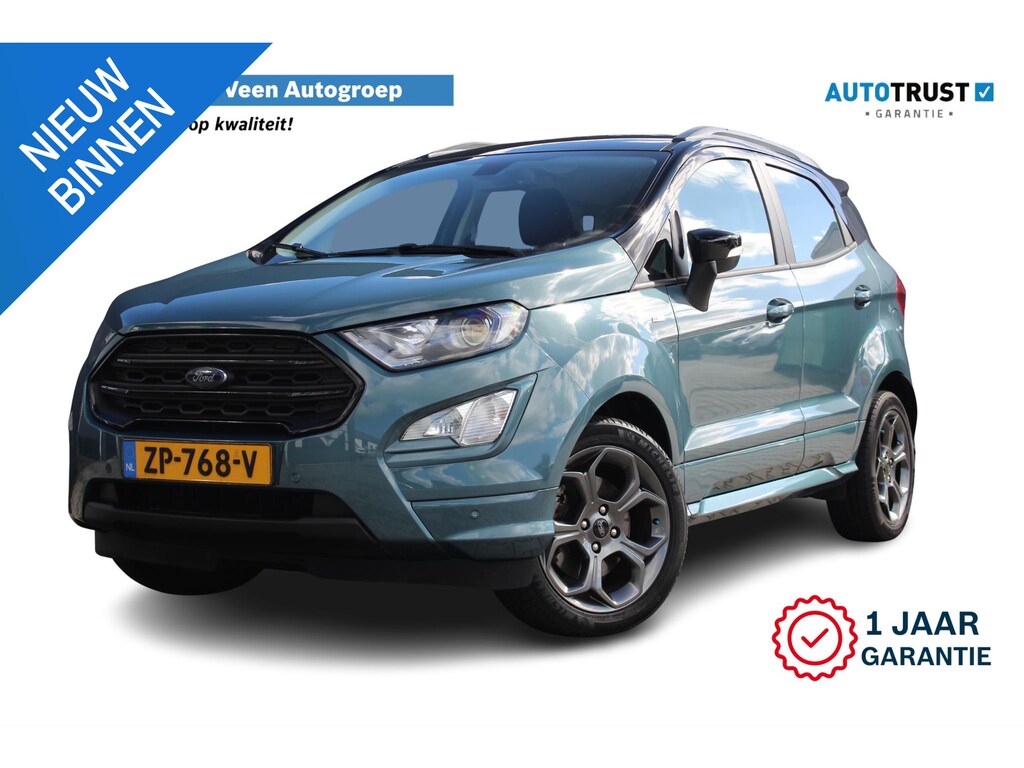 Ford EcoSport 1.0 EcoBoost ST-Line | Incl. 12 maanden garantie | Airco | Trekhaak | Stoelverwarming | Stuurwiel verwarmd | Navigatie | Cruise | Bluetooth | Parkeersensoren | Parkeer camera | Bang & Olufsen Audio |