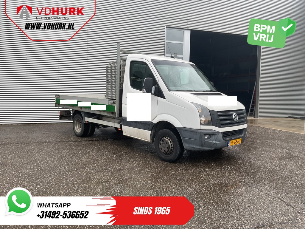 Volkswagen Crafter 35 2.0 TDI Open laadbak/ Kipper/ Tacho/ Dubbel lucht/ 3.5t Trekverm./ Gev.stoel/ Cruise/ Airco/ 350x200x40/ Pick Up