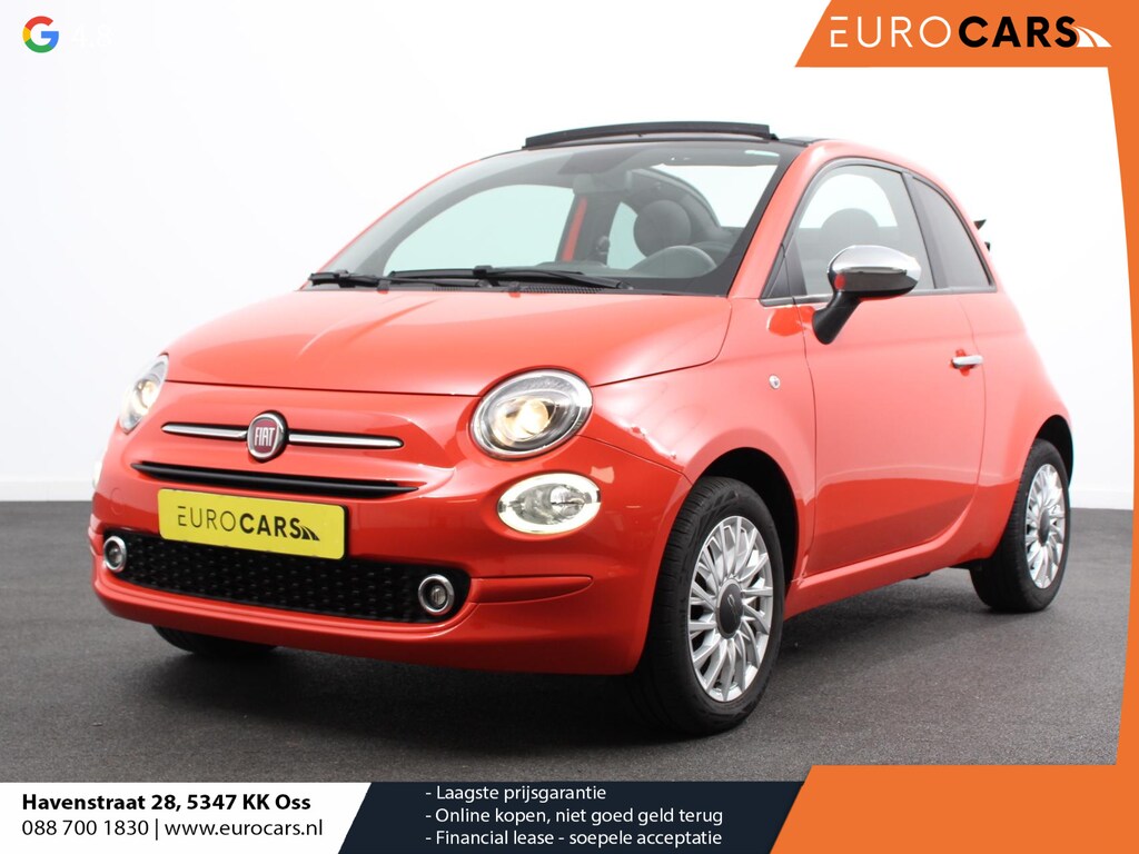 Fiat 500C 1.0 Hybrid Cabrio Navigatie Climate Control Cruise control Lichtmetalen velgen Apple Carplay/ Android Auto Navigatie Parkeersensor achter