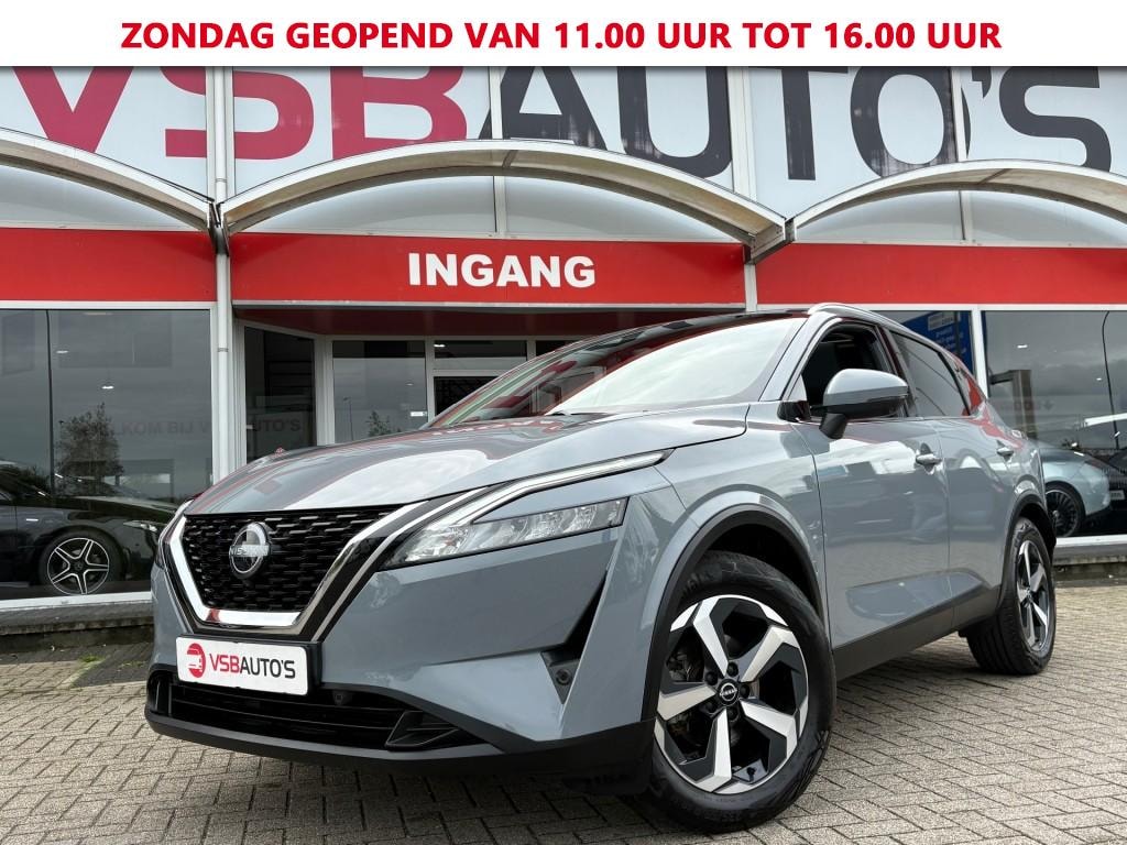 Nissan Qashqai 1.3 MHEV 158PK AUT. N-CONNECTA PANO-DAK TREKHAAK NL-AUTO NARDO-GREY NAVI 360-CAMERA CARPLAY AIRCO LMV PDC