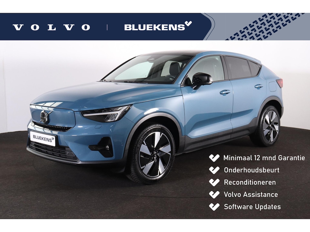 Volvo C40 Extended Range Ultimate 82 kWh - Panoramadak - IntelliSafe Assist & Surround - 360º Camera - Harman/Kardon audio - Verwarmde voorstoelen & stuur - Parkeersensoren voor & achter - Elektr. bedienb. voorstoelen met geheugen links - Warmtepomp - Extra getint glas - Inklapbare trekhaak - 19' LMV