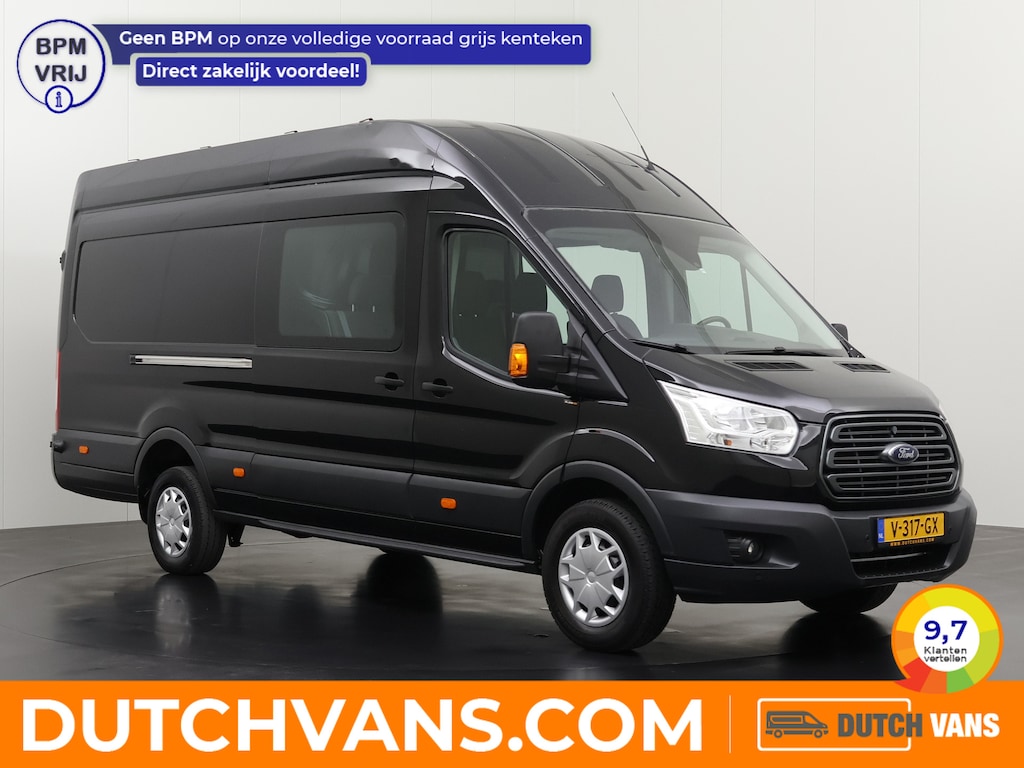 Ford Transit 2.0TDCI 130PK L4H3 Dubbele Cabine | 2800Kg Trekhaak | 6-Persoons | Navigatie | Camera | Airco | Cruise | Betimmering