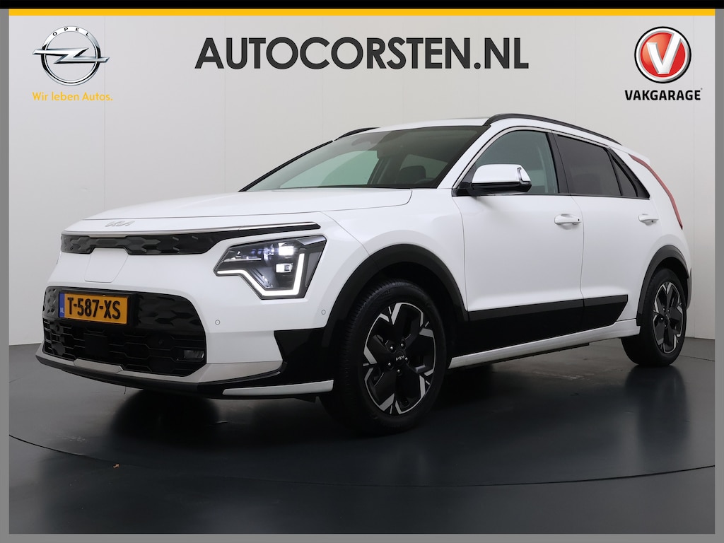 Kia Niro EV ExecutiveLine 204PK 64.8kWh Adap.Cruise Head-Up Stoelverwarming+Ventilatie Camera Schuif-/Kanteldak Apple Carplay Android Auto Ecc Pdc SOH 100% Elek.Stoelen Memory Privacy Glas DAB Elek.Achterklep Lmv 17" 1e Eigenaar Dealeronderhouden Origineel Nederlandse Auto