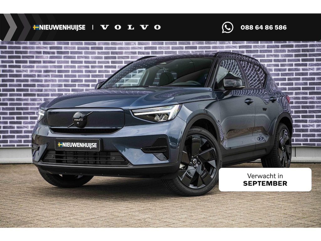 Volvo EX40 Single Motor Ext. Range Ultra Black Edition | Europa | Harman Kardon audio | 20" | Schuif-/kanteldak | Getint Glas | Elektrische stoelverstelling | Nubuck bekleding | Adaptive Cruise Control | Dodehoekdetectie |