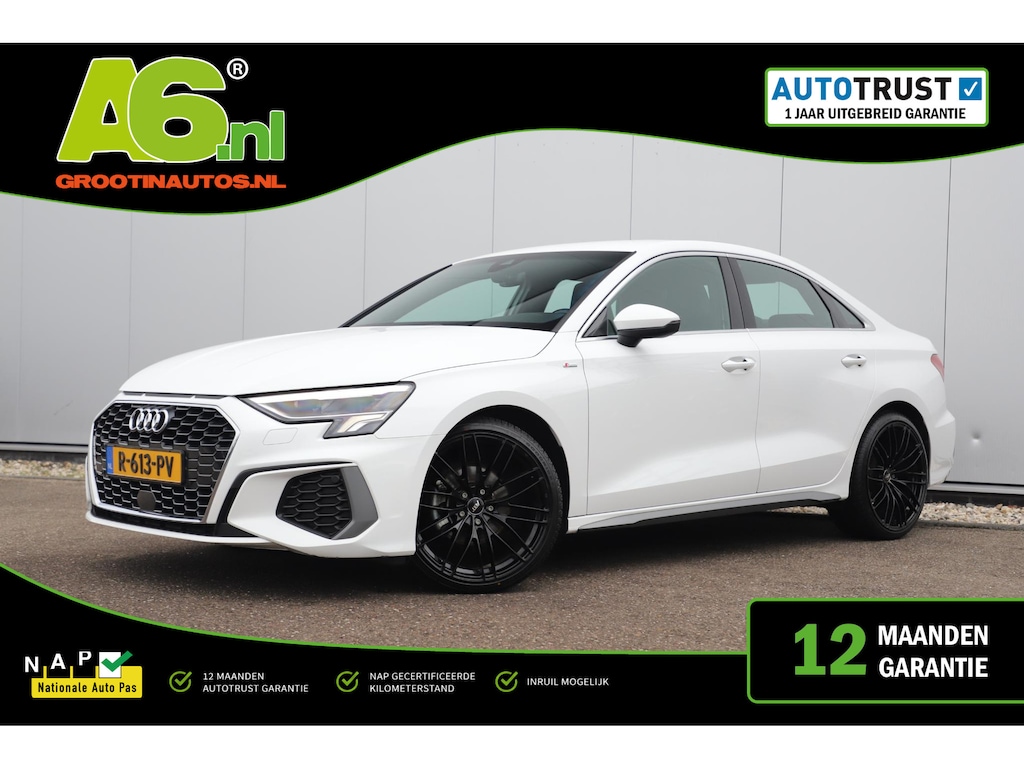 Audi A3 Limousine 30 TFSI S edition Automaat 19 inch ABT Velgen RS Zetels Rode Stiksels Navigatie Carplay Adaptive Cruise Rijstrooksensor Parkeersensor 2X S-Line