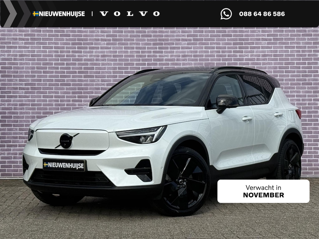 Volvo EX40 Single Motor Extended Range Ultra Black Edition | Europa | Harman Kardon audio | 20" | Schuif-/kanteldak | Getint Glas | Elektrische stoelverstelling | Nubuck bekleding | Adaptive Cruise Control | Dodehoekdetectie |
