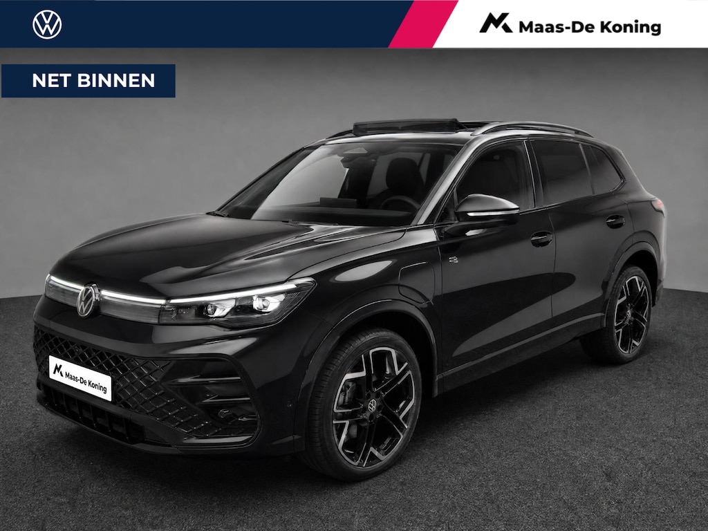 Volkswagen Tiguan 1.5eHybrid 200kW/272PK R-Line Black Style · Trekhaak · Leder · Harman Kardon · Panoramadak · 360°Camera · Garantie t/m 20-08-2030 of 100000km.