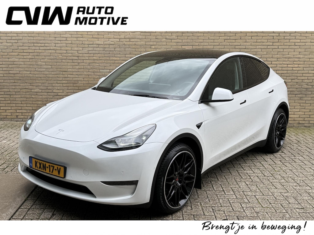 Tesla Model Y Long Range AWD 75 kWh SOH 93% | Lederen bekleding | Autopilot | Warmtepomp | 360 camera | Stoelverwarming | Panoramadak | Navigatie | 21 inch velgen | Elektrische achterklep