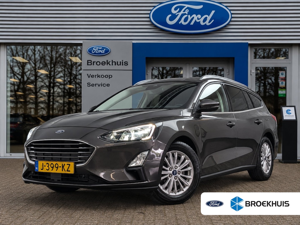 Ford Focus Wagon 1.0EB Hybrid Titanium X Business | NL-AUTO! | 1E EIGENAAR! | TREKHAAK | CAMERA | CRUISE | NAVI | PARK SENS V+A | LANE ASSIST | DEALER OH! | ELEKTR. KOFFERBAK