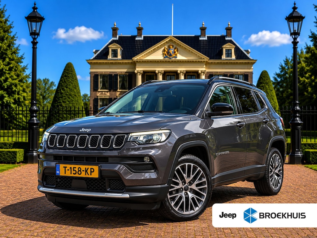 Jeep Compass 4xe 240 Plug-in Hybrid Electric Limited | NL-AUTO! | ADAPTIVE CRUISE | STOELVERWARMING | LANE ASSIST | CAMERA | ALL SEASON | LED | PARK SENS V+A | HALF LEDER