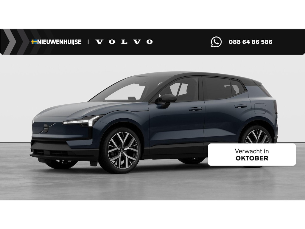 Volvo EX30 P5 Long Range Plus Black Edition Europa 69 kWh | Harman Kardon Audio | 20" | Adaptieve Cruise Control | BLIS | Stoel-/Stuurverwarming | Keyless | Elektrisch Verstelbare Voorstoelen | Indigo Interieur |