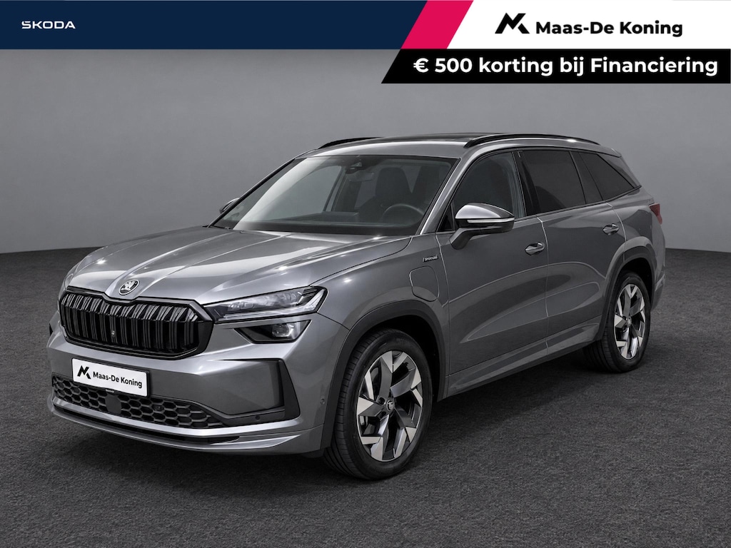 Skoda Kodiaq 1.5 TSI 204pk PHEV Sportline Business · Wegklapbare Trekhaak · 360 Camera · Apple/Android Car Play · Elek. Voorstoel · 19'' Inch · Garantie t/m 09-03-2030 of 100.000km