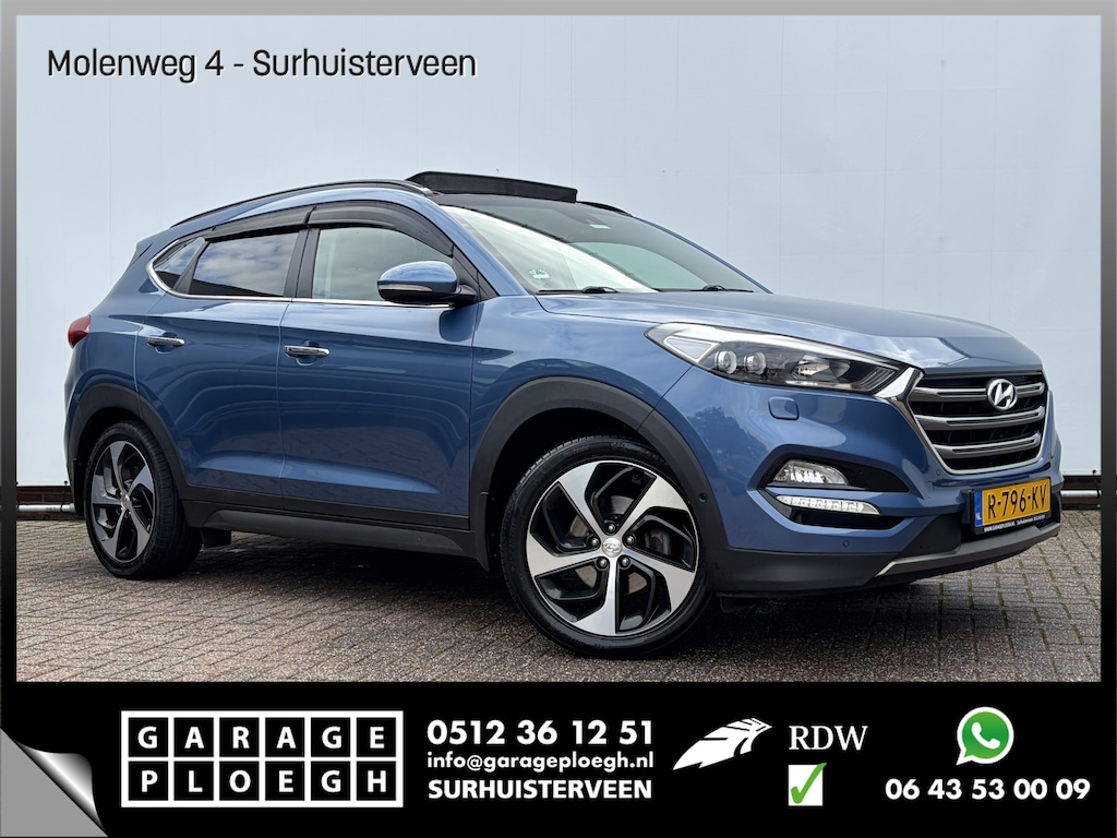 Hyundai Tucson 1.6 T-GDi Premium 4WD Pano Trekhaak StoelVerw+Ventilatie Nav/Cam Leer Voll.Onderhouden!