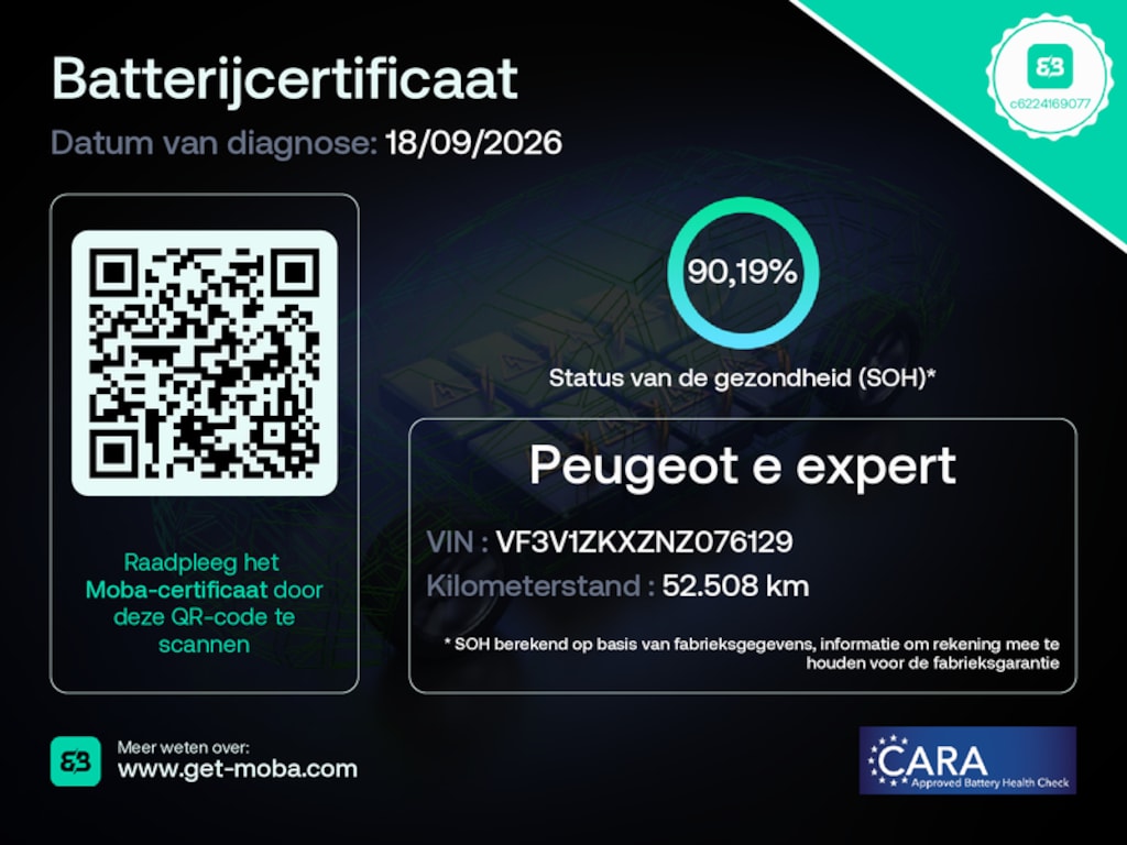 Peugeot e-Expert LONG PREMIUM 75 kWh | L3 | SOH 90% | CARPLAY | CRUISE | AIRCO!!