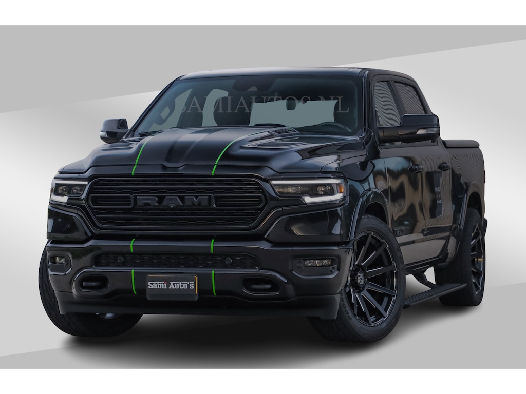Dodge Ram LIMITED 5.7 V8 HEMI | TOP STAAT | BOM VOL | HUD | LUCHTVERING | STRIPING | BREDE WIELEN | OPEN UITLAAT KLEP | ADAPTIVE | PANO | DC | CREW CAB | DUBBELE CABINE | 5 PERSOONS |