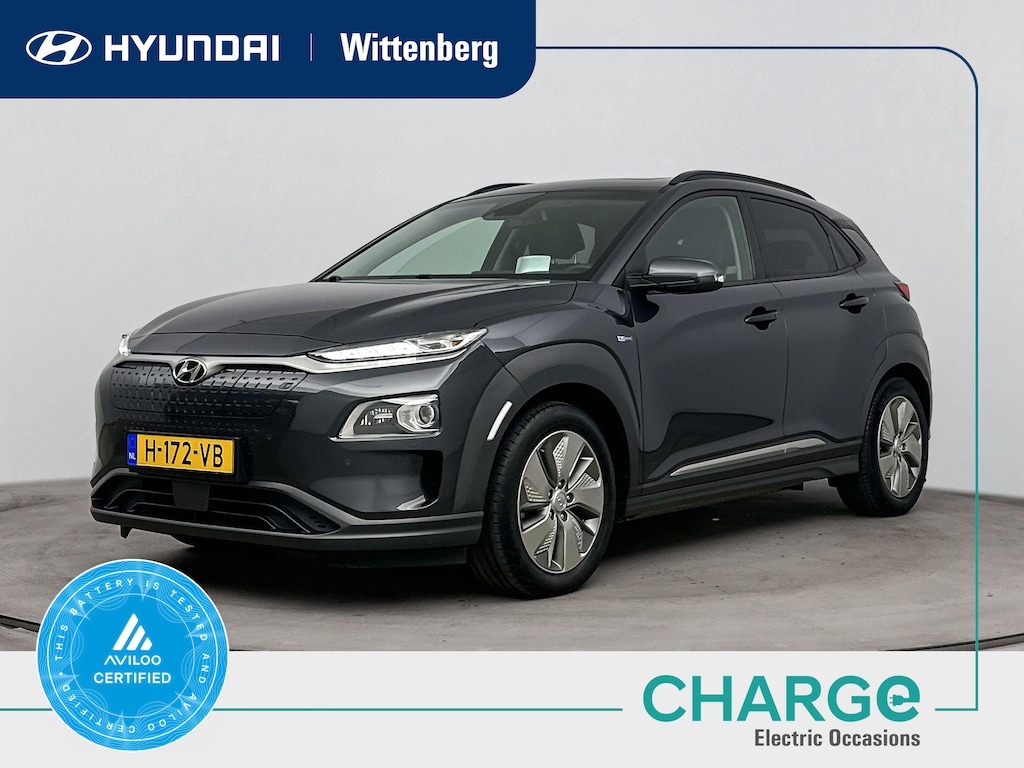 Hyundai Kona Electric EV Premium Sky 64 kWh | SoH 95% | WLTP 484km | 3-fasen | Warmtepomp | Schuifdak | Stoelventilatie | Leer | Head-up display |