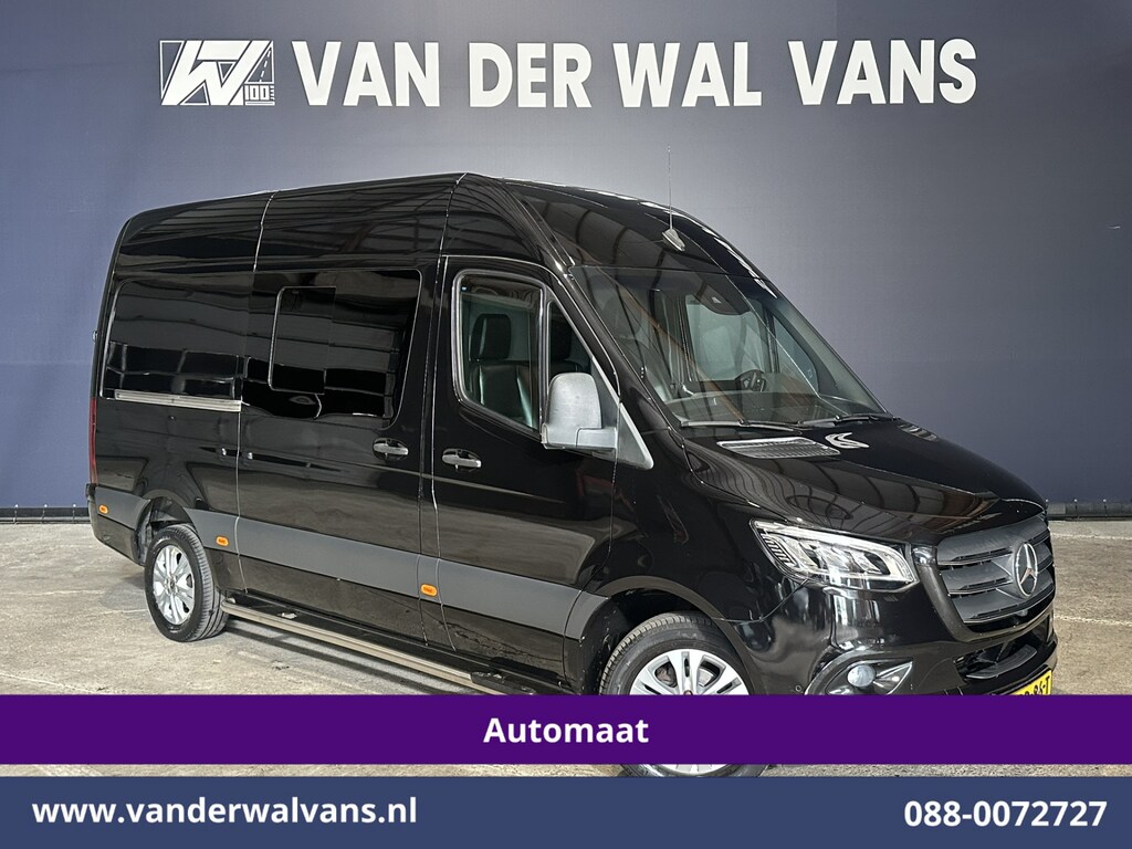 Mercedes-Benz Sprinter 319 CDI 3.0L V6 191pk Automaat L2H2 Euro6 Airco | 360 graden camera | 3500kg Trekhaak | Navigatie | LED | Cruisecontrol LM velgen, Leder, Chauffeursstoel, Parkeersensoren, Sidebars, Bijrijdersbank