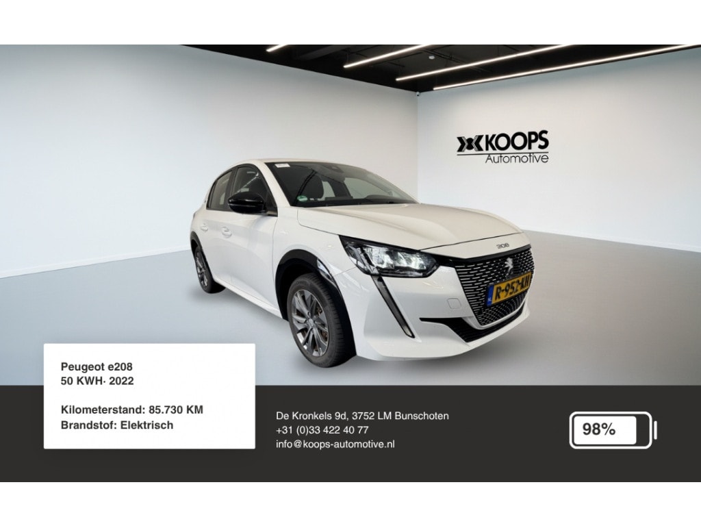 Peugeot e-208 50Kwh SOH 98% | Carplay | Parkeersensor | Cruise Control