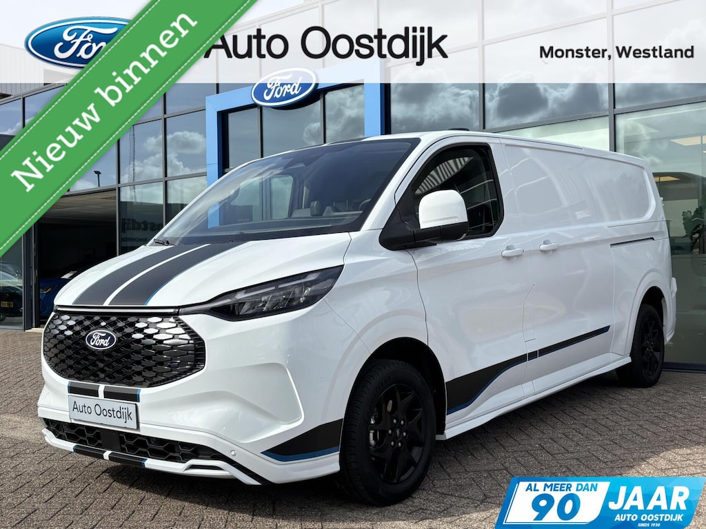 Ford E-Transit Custom 340 L2H1 Sport 71 kWh 218PK 2x Schuifdeur 2300KG Trekgewicht Carplay Navi Cruise Stuurverwarming Stoelverwarming *Nieuw*