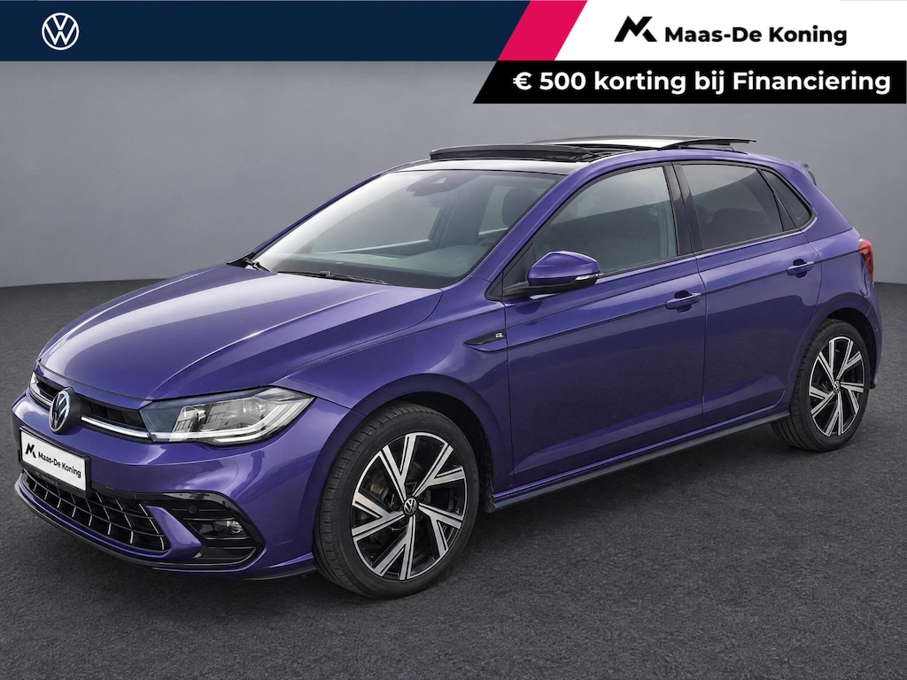 Volkswagen Polo 1.0TSI/110PK R-Line · Panoramadak · Apple/Android Car Play · Camera + Parkeersensoren · Stoelverwarming ·  Garantie t/m 31-03-2027 of 100000km.