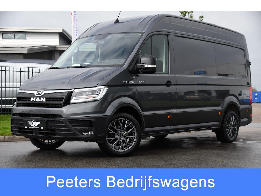 MAN TGE 3.180 35 2.0 L3H3 4x4 PB Edition Camera, Cruise, Carplay, LED, Trekhaak, 177pk, Automaat, Sensoren, Stoelverwarming, Uniek!