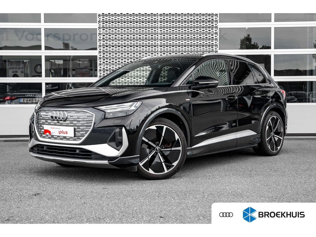 Audi Q4 e-tron 50 quattro Launch edition S Competition 77 kWh | Memory | Panoramadak | Leder | Stoelverwarming | SOH 86% | | Achteruitrijcamera standaard | Cruisecontrol adaptief | Electrische stoelen met geheugen
