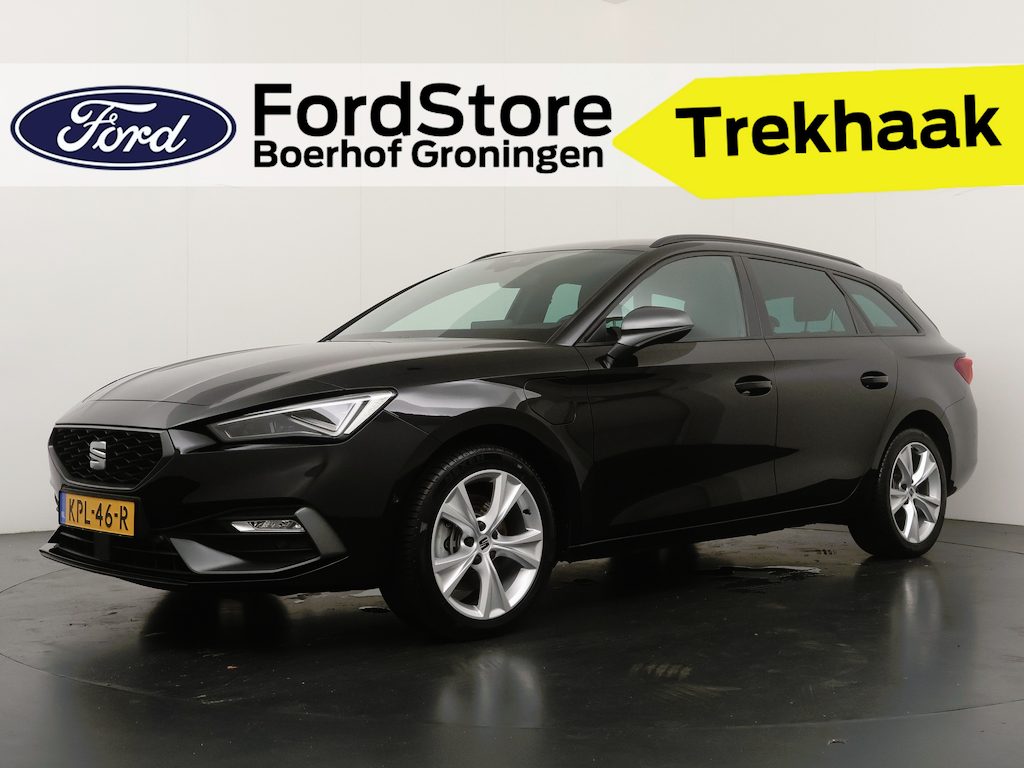 SEAT Leon Sportstourer 1.5 TSI e-Hybrid 204pk FR Business | PHEV | Trekhaak | SOH 101,4% | Stoel- en stuurwiel verwarming | Adapt. Cruise | Camera | 1/2 leer | Fabrieksgarantie t/m 05-2028 |