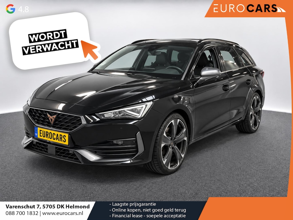 CUPRA Leon Sportstourer 1.4 e-Hybrid VZ 245 pk DSG Wegklapbare trekhaak Navigatie Apple CarPlay Android Auto Camera Parkeerhulp  Adaptive Cruise Control Dodehoekdetectie Stoel- en stuurverwarming Full Led Climate Control Lichtmetalen velgen