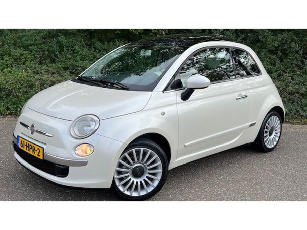 Fiat 500 1.2 Lounge l Panodak l Bruin Leder l Parelmoerwit l NAP l