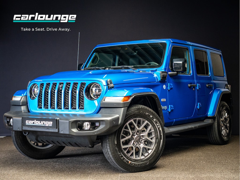 Jeep Wrangler Unlimited 4xe 380 Sahara afneembaar dak|carplay|stuurverw|camera|keyless|BLIS|spiegelverw|