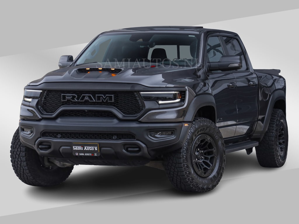 Dodge Ram TRX HELLCAT 712 PK 6.2 V8 SUPERCHARGER | BLACK EDITION | BOM VOL | GRANITE MET ZWART LEDER RODE STIKSELS | CREW CAB DUBBELE CABINE DC | 5 PERSOONS GRIJS KENTEKEN |