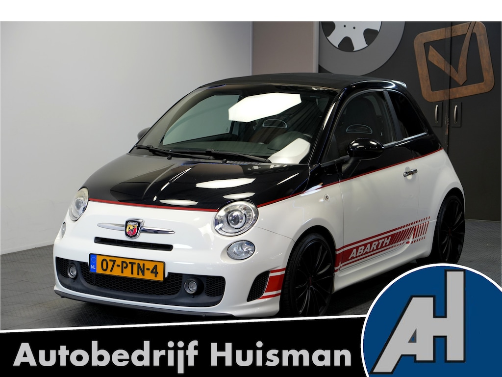 Fiat 500C 1.4 T-Jet Abarth 147kW/200pk Dualogic Competizione Bi-Tone AIRCO + SOFTLEDER + NOVITEC VELGEN + RAGAZZON EXHAUST + BI-XENON + INTERSCOPE AUDIO + EL.STOFFEN SCHUIFDAK + PARKSENSOREN + 18" LM-VELGEN!!