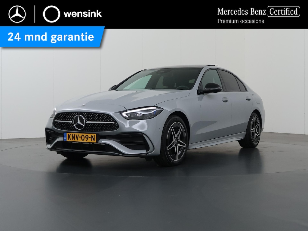 Mercedes-Benz C-klasse 300e Business Solution AMG | Trekhaak | Burmester | 360° camera | Panoramaschuifdak | Nightpakket |  Stoelverwarming voor |