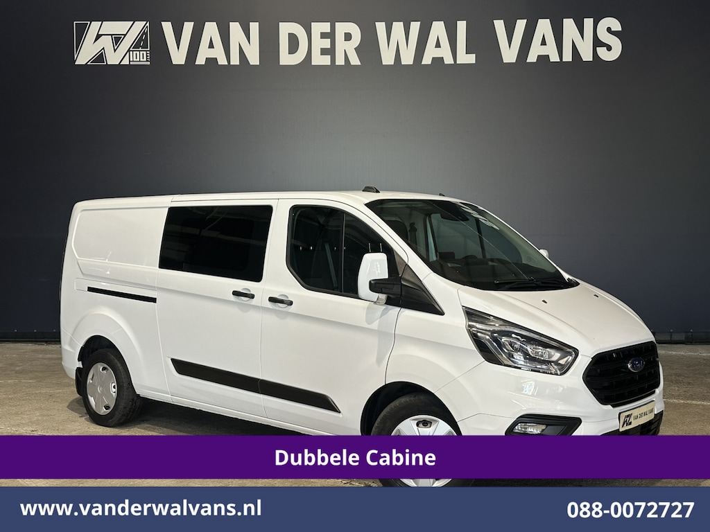 Ford Transit Custom 2.0 TDCI 130pk Automaat L2H1 Dubbele Cabine Euro6 Airco | 6-Zits | Camera | Navigatie | Apple Carplay | LED Android Auto, Adaptieve Cruisecontrol, Stoelverwarming, Verwarmde voorruit, Trekhaak, Achterklep