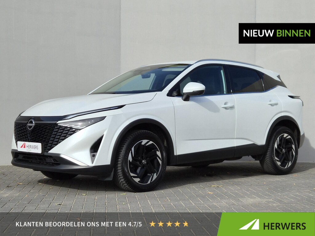 Nissan Qashqai 1.3 MHEV Xtronic N-Connecta / Facelift / Fabrieksgarantie tot 10-2027 / Dealer onderhouden / Pack Easy / Cold pack / Trekgewicht 1800 kg / All season banden / Head Up Display / Elektrische achterklep / Stuur- Stoel & Voorruitverwarming / Rondomzicht camera /