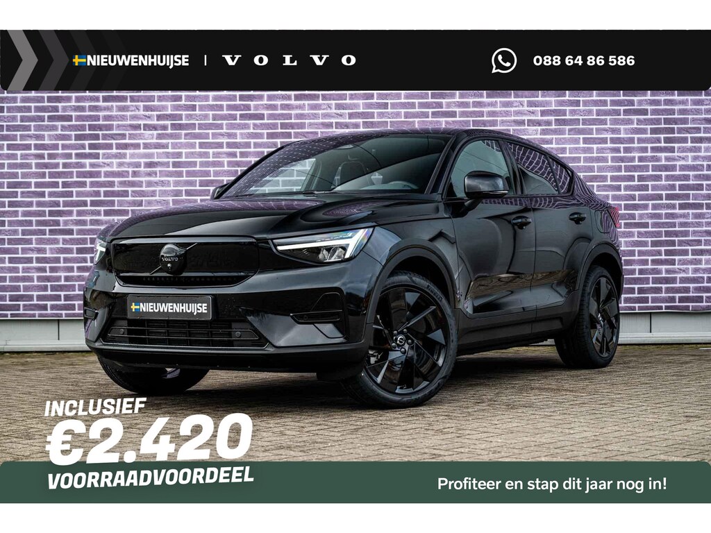 Volvo EC40 Twin Motor Ultra Black Edition Europa 82 kWh | 1800 KG Trekgewicht | 360 Camera | Stoel + Stuurverwarming | Harman Kardon Audio | Elektr. Stoelen | Memory | Keyless | Dodehoek Detectie | Elektr. Achterklep |
